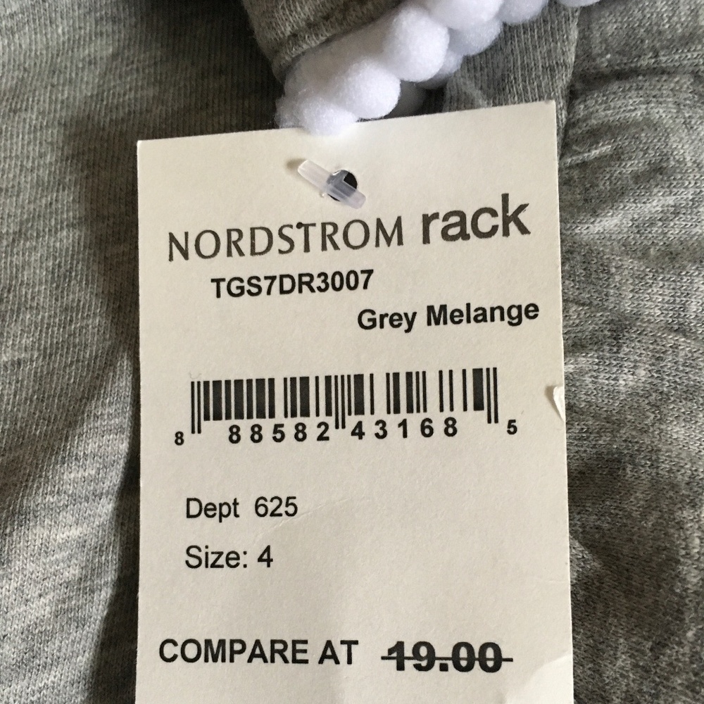 Joe Fresh Sleeveless Ruffled Dress Girl Size 4 Gray Drawstring Waist Pom Pom. - Picture 5 of 5